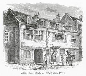 Clubs in Londen: White Horse, Chelsea (gravure) door English School