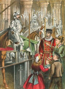Kijken naar harnassen in de Tower of London