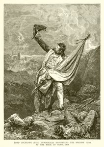Lord Cochrane (Graaf Dundonald) herwint de Spaanse Vlag bij het Beleg van Rosas, 1808