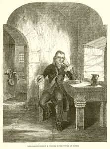 Lord George Gordon, gevangene in de Tower of London door English School