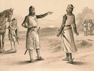 Lord Pembroke en Bruce voor de slag bij Methven door English School
