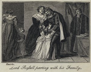 Lord Russell neemt afscheid van zijn familie (gravure) door English School