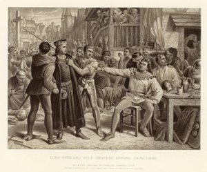 Lord Saye en Sele voor Jack Cade gebracht; naar een origineel schilderij van Charles Lucy
