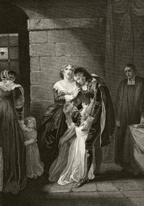 Lord William Russell neemt afscheid van zijn familie voor zijn executie op 21 juli 1683, uit 