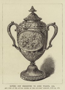 Loving Cup gepresenteerd aan John Wilkes door English School