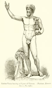Lucius Verus draagt een figuur van de overwinning. (Vaticaan, Braccio Nuovo. Nr. 123)