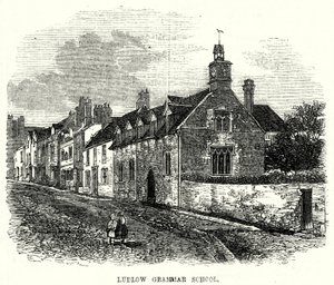 Ludlow Grammar School (gravure) door English School