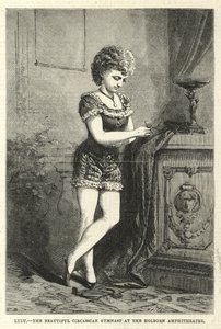 Lulu, de mooie Circassische gymnast in het Holborn Amphitheatre door English School