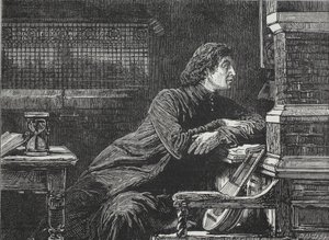 Luther bij het venster, illustratie uit The History of Protestantism door James Aitken Wylie (1808-1890), gepubliceerd 1878