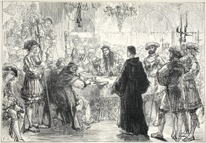 Luther voor de Rijksdag in Worms, illustratie uit The History of Protestantism door James Aitken Wylie (1808-1890), gepubliceerd 1878