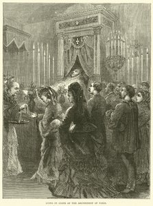 Opgebaard van de aartsbisschop van Parijs, 1871 door English School