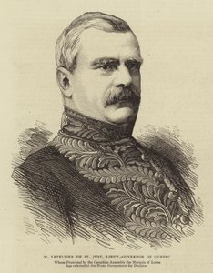 M Letellier de St Just, Luitenant-Gouverneur van Quebec (gravure) door English School