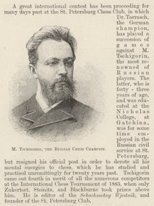M Tschigorin, de Russische schaakkampioen