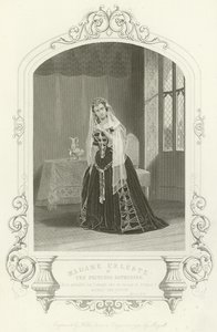Madame Celeste als Prinses Katherine in Hendrik V, Act V, scène II door English School