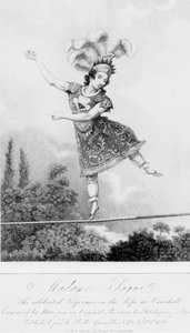Madame Saqui, de beroemde koorddanseres in Vauxhall Gardens, Londen