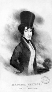 Madame Vestris als kapitein MacHeath, 1833