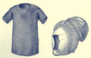 Mailcoat en zilveren helm, voor 450 na Christus, uit 