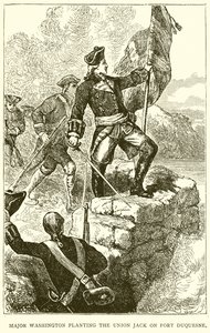 Majoor Washington Plant de Union Jack op Fort Duquesne