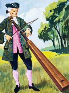 Man die een Monochord speelt