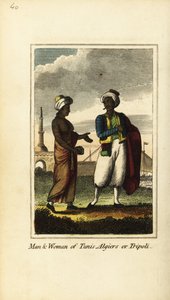 Man en vrouw van Tunis, Algiers of Tripoli door English School
