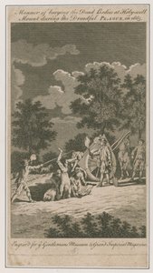 Manier van begraven van de dode lichamen bij Holy-well Mount door English School