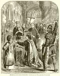 Manieren van de Normandiërs.--Kroning van Willem de Veroveraar door English School