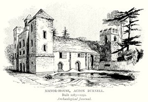 Manor-House, Acton Burnell (gravure) door English School