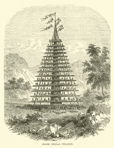 Maori feestelijke piramide door English School