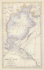 Kaart: De Aral Zee, volgens Khanikoff, getekend door Augustus Petermann door English School