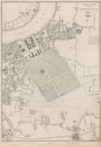 Kaart van Greenwich en omgeving, Londen