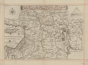 Kaart van het Paradijs of de Hof van Eden en de landen bewoond door de Patriarchen door English School