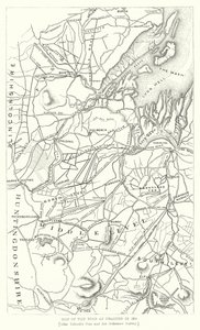 Kaart van de Fens zoals drooggelegd in 1830 (gravure) door English School
