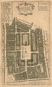 Kaart van de parochie van St. Pauls, Covent Garden, Londen