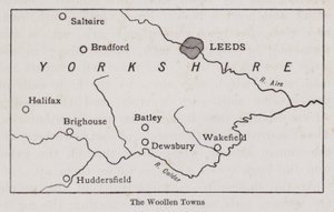 Kaart die de Wolsteden van Yorkshire toont (litho) door English School
