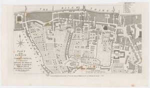 Kaart die het landgoed van Paris Garden toont door R Wilkinson, 1822