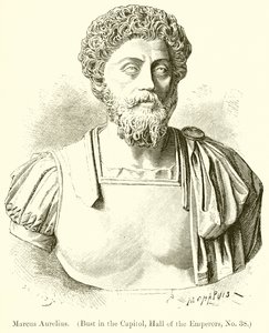 Marcus Aurelius. (Buste in het Capitool, Hal van de Keizers, nr. 38)