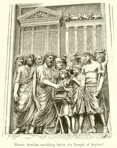 Marcus Aurelius offert voor de tempel van Jupiter door English School