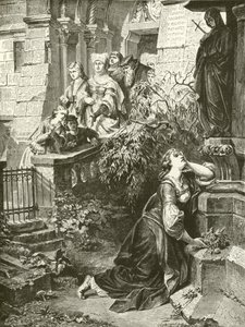 Margaretha voor de Mater Dolorosa (gravure) door English School