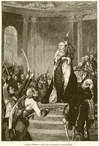 Maria Theresia en het Hongaarse parlement door English School