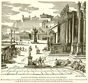 Markt van Sparta--Ontmoetingsplaats van de Ephoren door English School