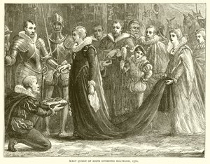 Mary Queen of Scots betreedt Holyrood, 1561 door English School