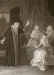 Mary Queen of Scots berispt door Knox, illustratie uit David Humes The History of England, uitgegeven door R. Bowyer, Londen, 1812