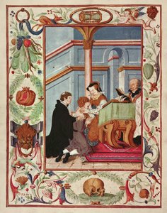 Mary Tudor raakt een scrofuloze jongen aan