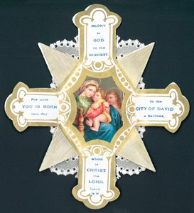 Maria en Baby Jezus, Kerstkaart door English School