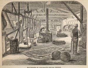Mattenkamer in Coldbath Fields Prison, illustratie uit The Criminal Prisons of London and Scenes from Prison Life door Henry Mayhew en John Binny, uitgegeven in 1862 door English School