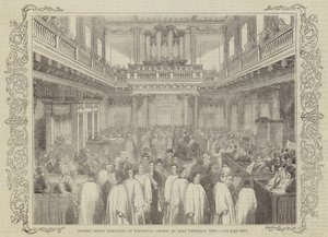 Maundy Money Processie in Whitehall Chapel, op Witte Donderdag, 1844 door English School