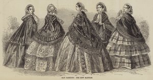 Mei-mode, de nieuwe mantels (gravure)