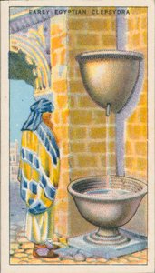 Meting van tijd: Clepsydra (kleurenlitho) door English School
