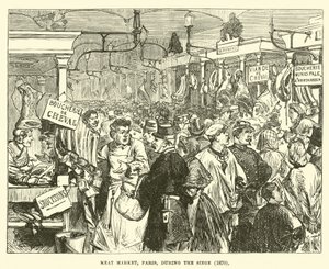 Vleesmarkt, Parijs, tijdens het beleg, 1870