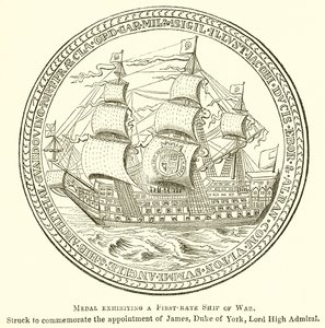 Medaille met een eersteklas oorlogsschip